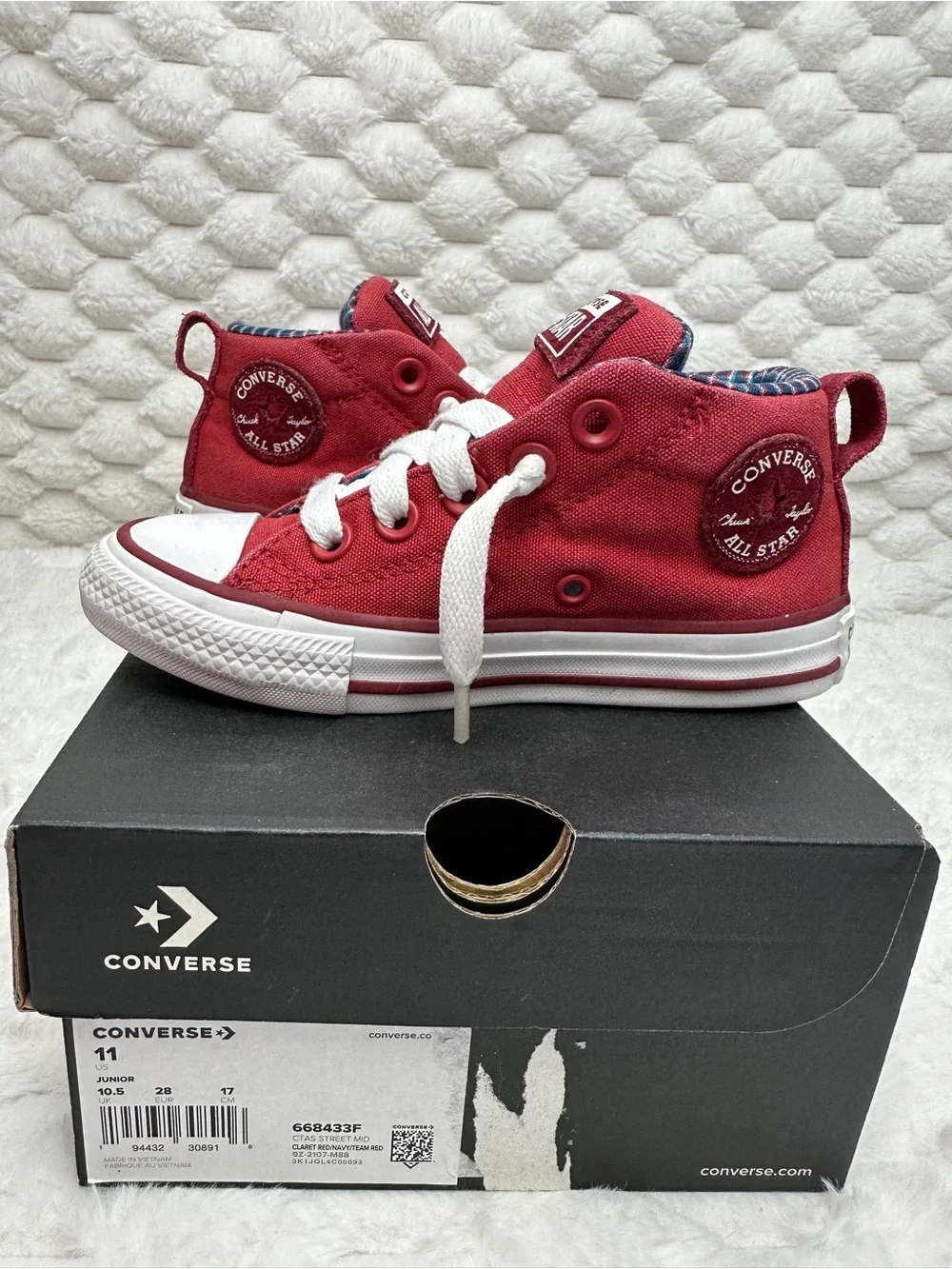 Converse Red Mid Top Slip On Sneakers Size 11